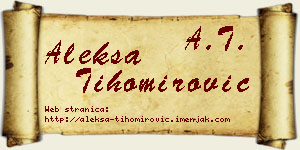 Aleksa Tihomirović vizit kartica